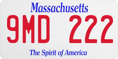 MA license plate 9MD222