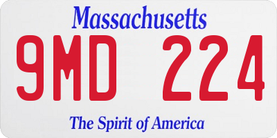 MA license plate 9MD224