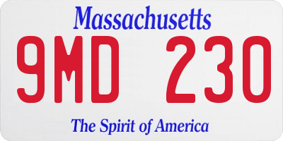 MA license plate 9MD230