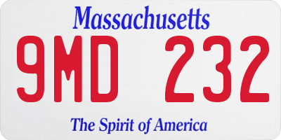MA license plate 9MD232