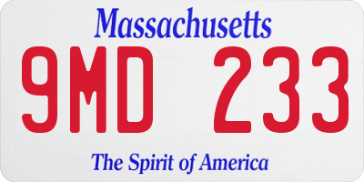 MA license plate 9MD233