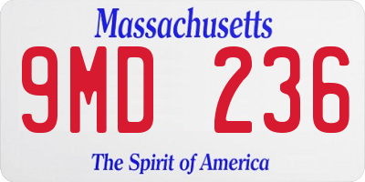 MA license plate 9MD236