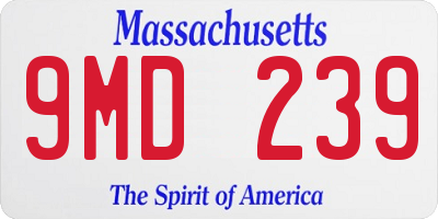 MA license plate 9MD239