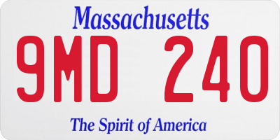 MA license plate 9MD240