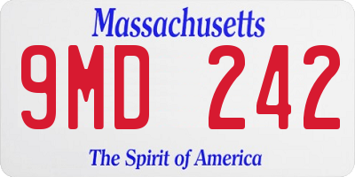 MA license plate 9MD242
