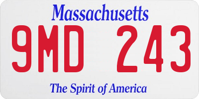 MA license plate 9MD243
