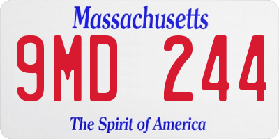 MA license plate 9MD244