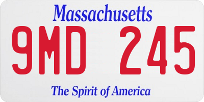 MA license plate 9MD245
