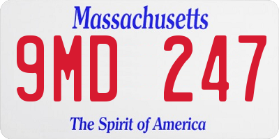 MA license plate 9MD247