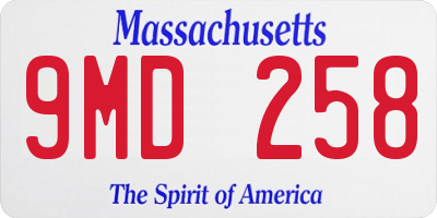 MA license plate 9MD258