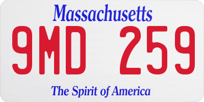 MA license plate 9MD259