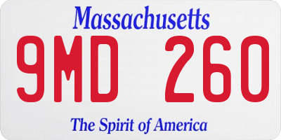MA license plate 9MD260