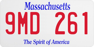 MA license plate 9MD261