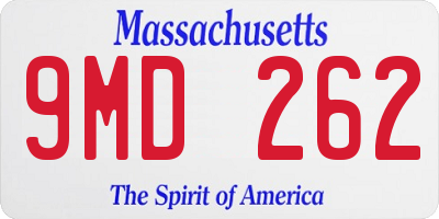 MA license plate 9MD262