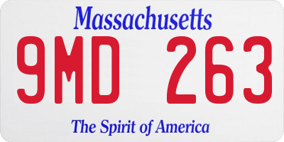 MA license plate 9MD263