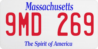 MA license plate 9MD269