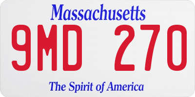 MA license plate 9MD270