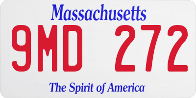 MA license plate 9MD272