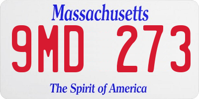 MA license plate 9MD273