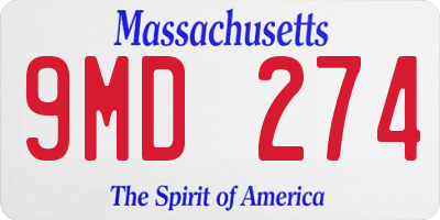 MA license plate 9MD274