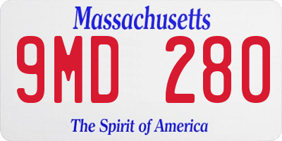 MA license plate 9MD280