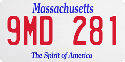 MA license plate 9MD281