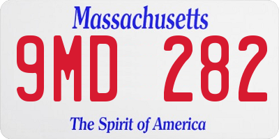 MA license plate 9MD282