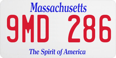 MA license plate 9MD286