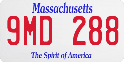 MA license plate 9MD288