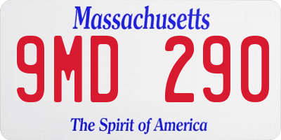 MA license plate 9MD290
