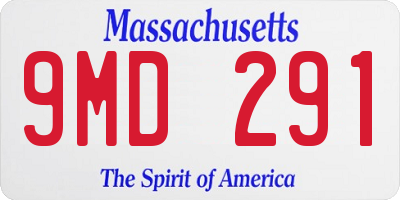 MA license plate 9MD291