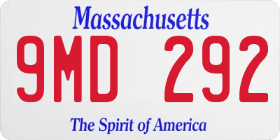 MA license plate 9MD292