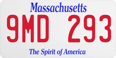 MA license plate 9MD293