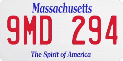 MA license plate 9MD294