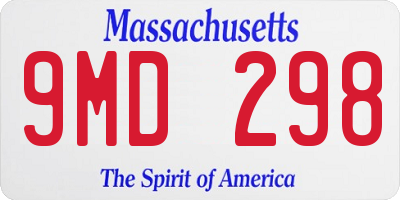 MA license plate 9MD298