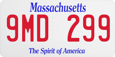 MA license plate 9MD299
