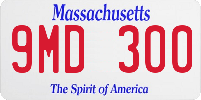 MA license plate 9MD300