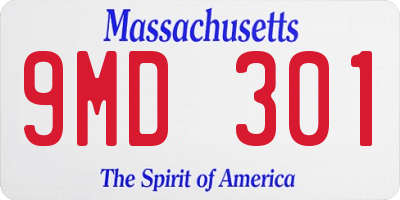 MA license plate 9MD301