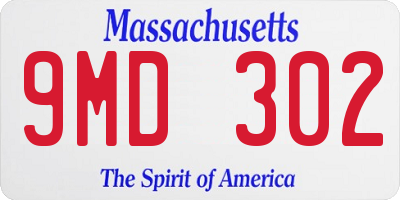 MA license plate 9MD302