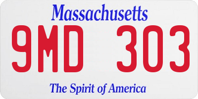 MA license plate 9MD303