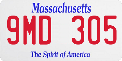 MA license plate 9MD305