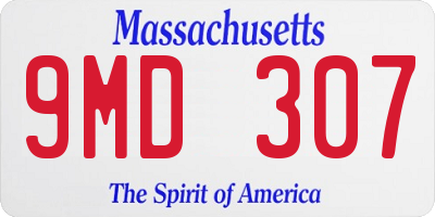 MA license plate 9MD307
