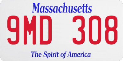 MA license plate 9MD308