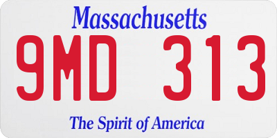 MA license plate 9MD313
