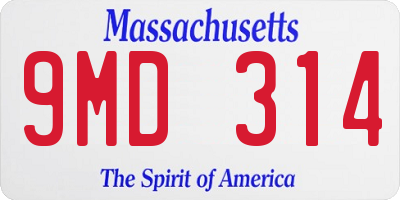 MA license plate 9MD314