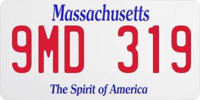 MA license plate 9MD319