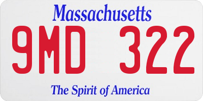 MA license plate 9MD322