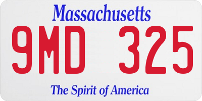 MA license plate 9MD325