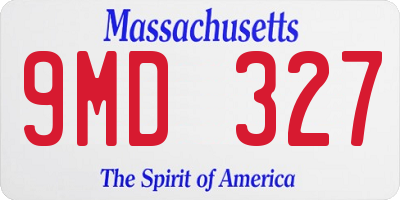 MA license plate 9MD327