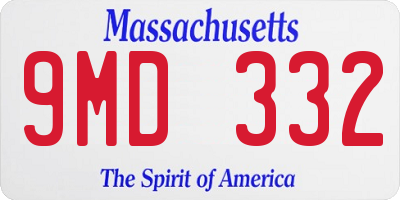 MA license plate 9MD332